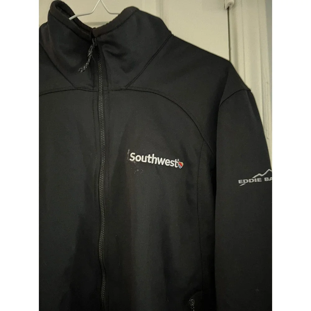Eddie‎ Bauer Southwest Jacket Mens Large Full Zip Softshell Micro Fleece Black